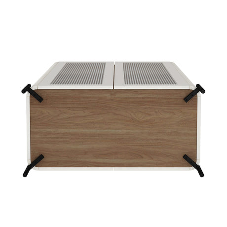 Abbey Décor Glass Cabinet in Maple and Off White - Ornate Home