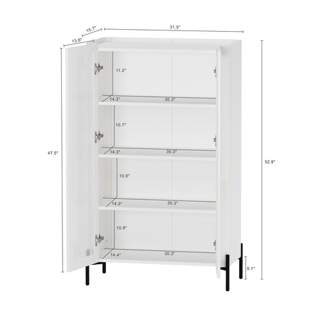 Abbey Décor Glass Cabinet in White - Ornate Home
