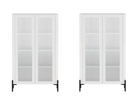 Abbey Décor Glass Cabinet in White (set of 2) - Ornate Home