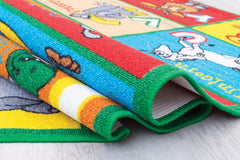 Abbey Multi Color Alphabet Animals 5' X 8' Area Rug - Ornate Home