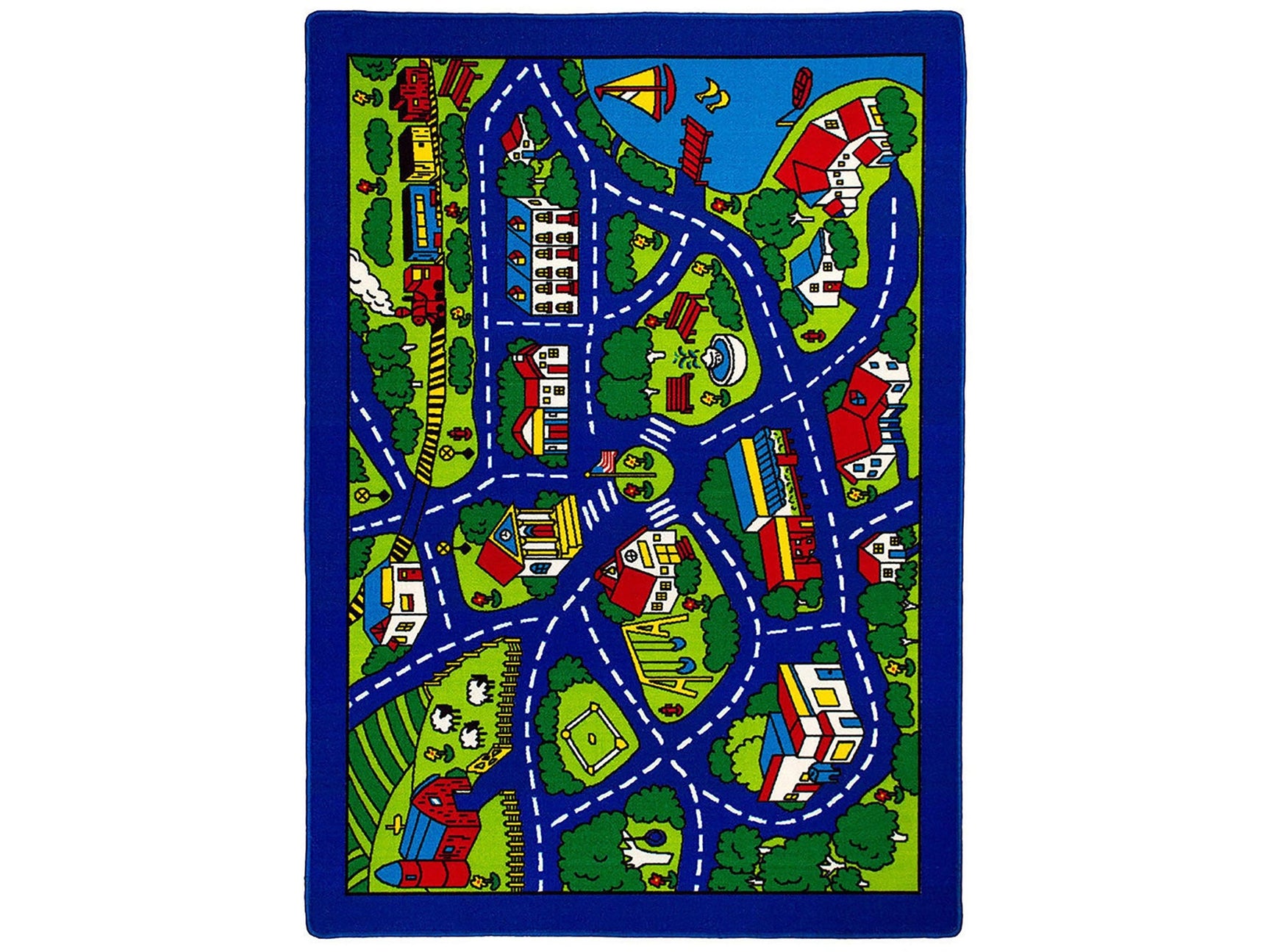 Abbey Multi Color City Road Map 5' X 8' Area Rug - Ornate Home