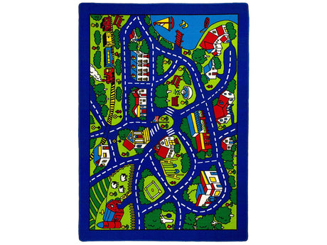 Abbey Multi Color City Road Map 5' X 8' Area Rug - Ornate Home