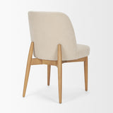 Abbie Oatmeal/Brown Curved Back Dining Side Chair (Set of 2) - Ornate Home
