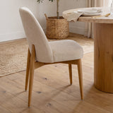 Abbie Oatmeal/Brown Curved Back Dining Side Chair (Set of 2) - Ornate Home