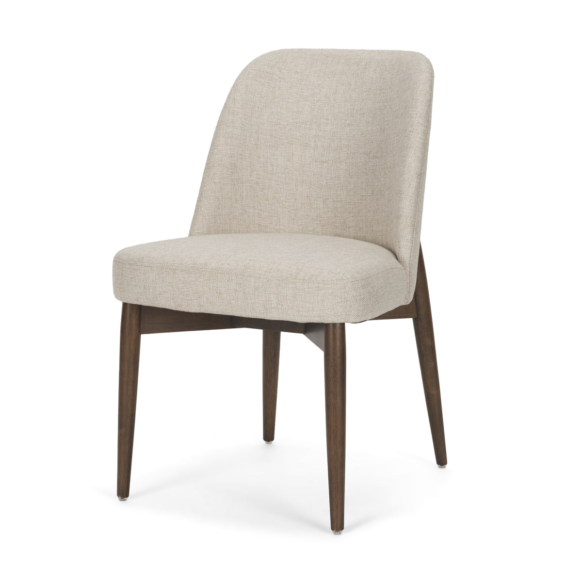 Abbie Oatmeal/Dark Brown Curved Back Dining Side Chair (Set of 2) - Ornate Home