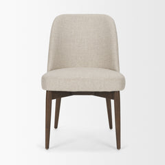 Abbie Oatmeal/Dark Brown Curved Back Dining Side Chair (Set of 2) - Ornate Home