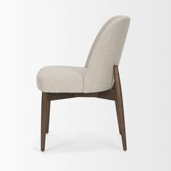 Abbie Oatmeal/Dark Brown Curved Back Dining Side Chair (Set of 2) - Ornate Home