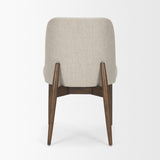 Abbie Oatmeal/Dark Brown Curved Back Dining Side Chair (Set of 2) - Ornate Home