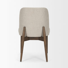 Abbie Oatmeal/Dark Brown Curved Back Dining Side Chair (Set of 2) - Ornate Home