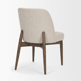 Abbie Oatmeal/Dark Brown Curved Back Dining Side Chair (Set of 2) - Ornate Home