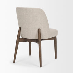 Abbie Oatmeal/Dark Brown Curved Back Dining Side Chair (Set of 2) - Ornate Home