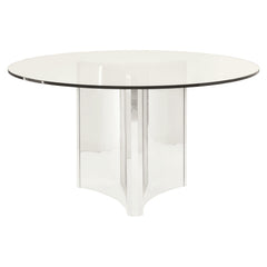 Abbott Clear Glass/Chrome Dining Table - Ornate Home