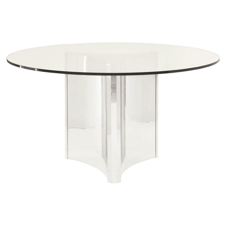 Abbott Clear Glass/Chrome Dining Table - Ornate Home