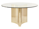 Abbott Clear/Patinated Brass Round Dining Table - Ornate Home