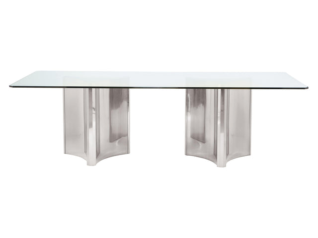 Abbott Clear/Polished Stainless Steel Dining Table - Ornate Home