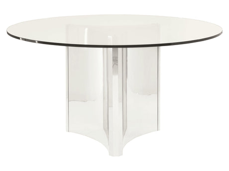 Abbott Clear/Stainless Steel Dining Table - Ornate Home