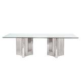 Abbott Silver/Chrome Dining Table - Ornate Home