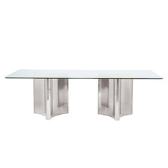 Abbott Silver/Chrome Dining Table - Ornate Home