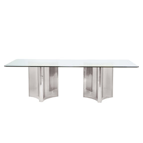 Abbott Silver/Chrome Dining Table - Ornate Home