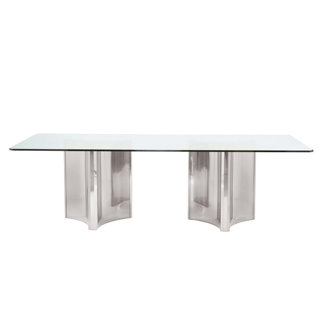 Abbott Silver/Chrome Dining Table - Ornate Home