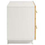 Abel White/Bleached 2-Drawer Burl Wood Nightstand - Ornate Home