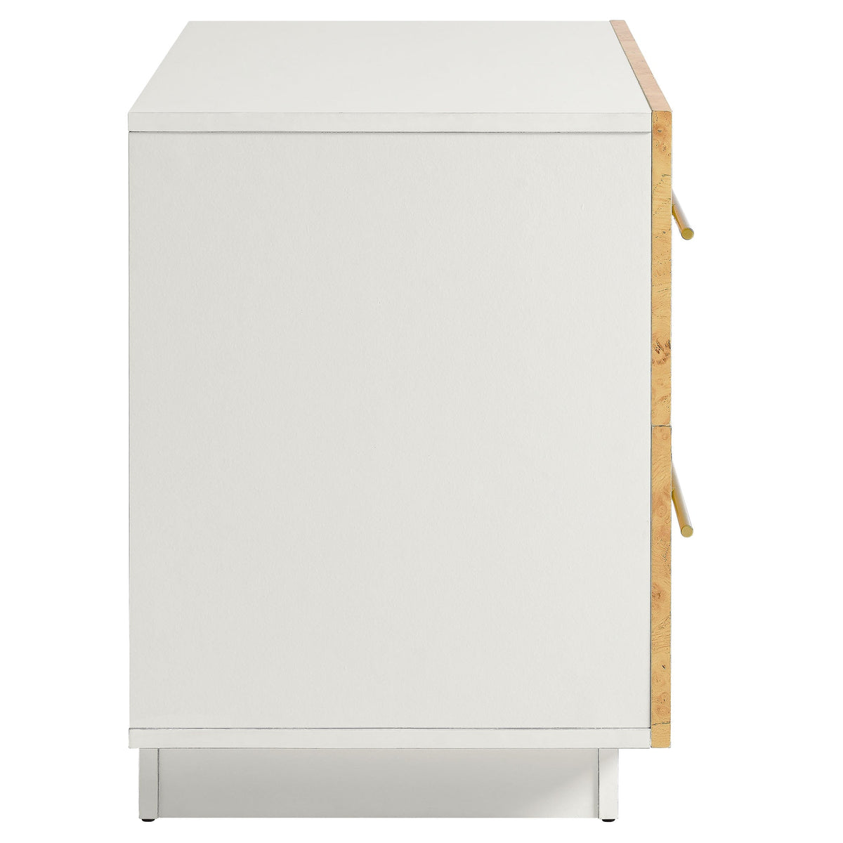 Abel White/Bleached 2-Drawer Burl Wood Nightstand - Ornate Home