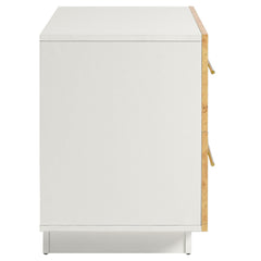 Abel White/Bleached 2-Drawer Burl Wood Nightstand - Ornate Home