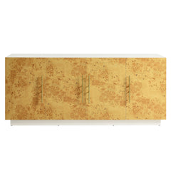 Abel White/Bleached 69 Inch Burl Wood Sideboard Buffet TV Stand - Ornate Home