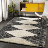 Aberchirder Ivory&Black Diamond Plush Rug - Clearance - Ornate Home