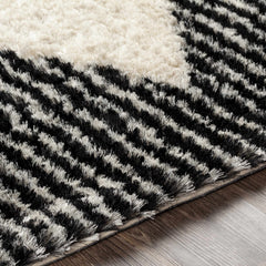 Aberchirder Ivory&Black Diamond Plush Rug - Clearance - Ornate Home