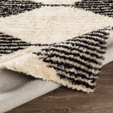 Aberchirder Ivory&Black Diamond Plush Rug - Clearance - Ornate Home