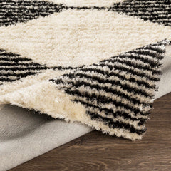Aberchirder Ivory&Black Diamond Plush Rug - Clearance - Ornate Home