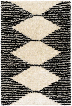 Aberchirder Ivory&Black Diamond Plush Rug - Clearance - Ornate Home