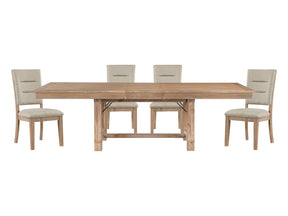 Aberdeen Distressed Light Oak / Beige 5-piece Dinig Table Set - Ornate Home