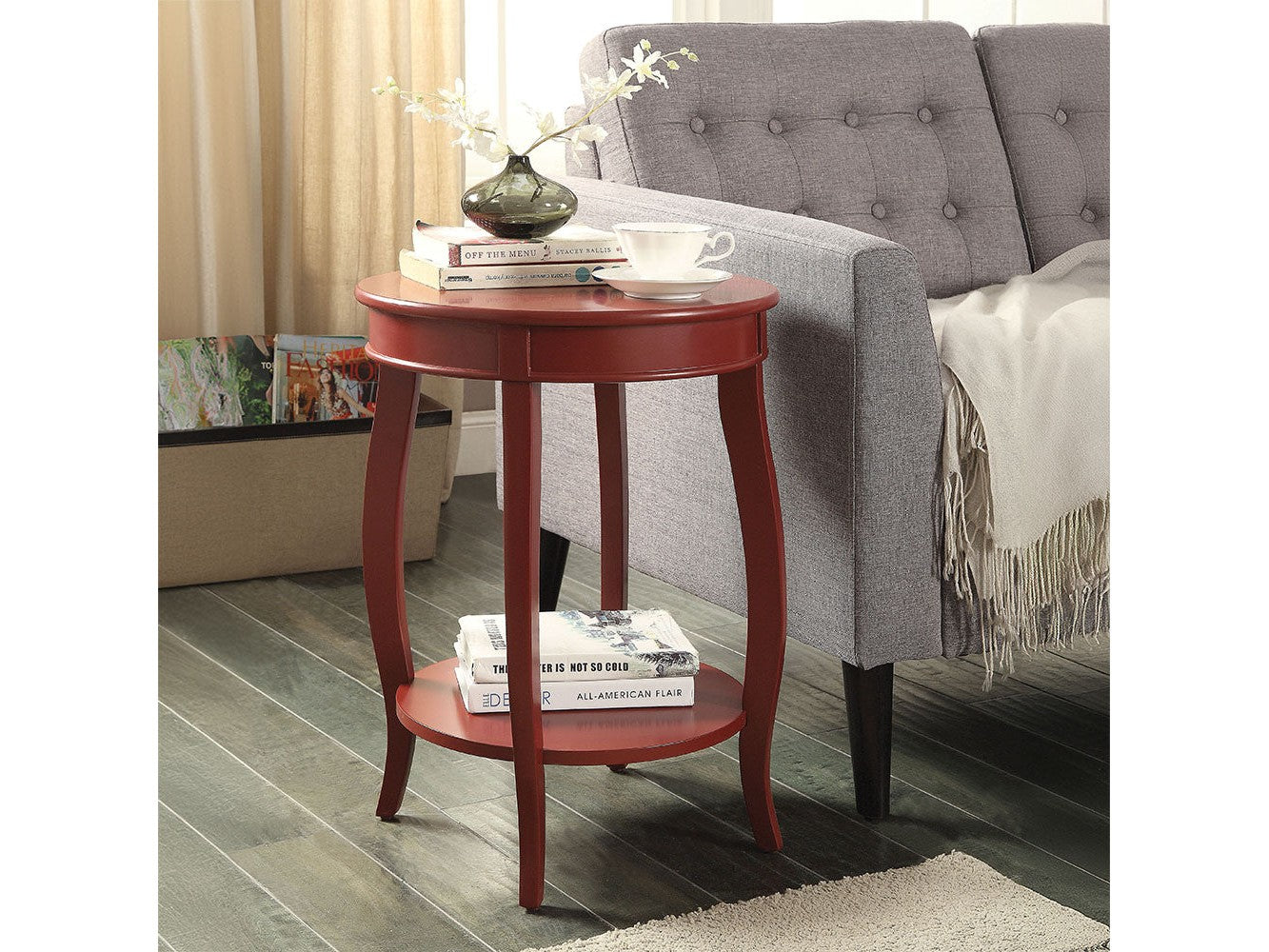 Aberta Red Accent Table - Ornate Home