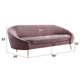 Abey Pink Velvet Sofa - Ornate Home