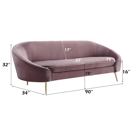Abey Pink Velvet Sofa - Ornate Home