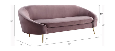 Abey Pink Velvet Sofa - Ornate Home