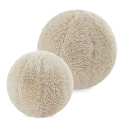 Abide Ball Brown Sheepskin Pillows (Set of 2) - Ornate Home
