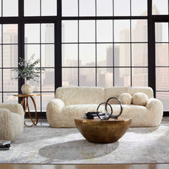 Abide Brown Rounded Sheepskin Sofa - Ornate Home