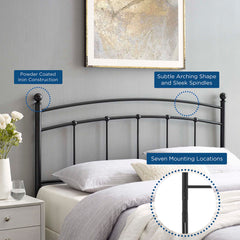 Abigail Black Metal Queen Headboard - Ornate Home