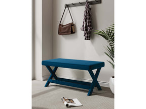 Abigail Double Ottoman Bench in Blue - Ornate Home