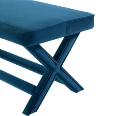 Abigail Double Ottoman Bench in Blue - Ornate Home