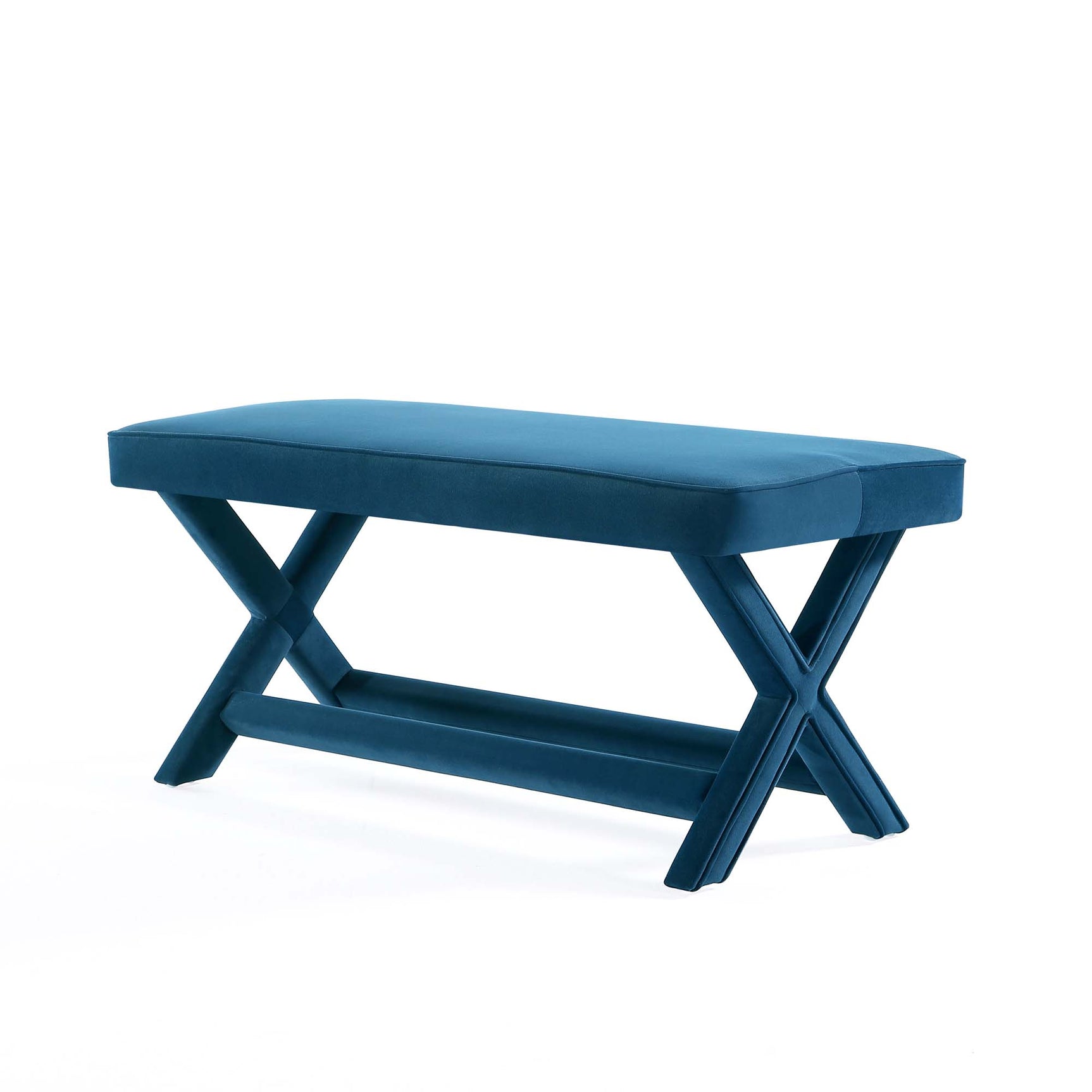 Abigail Double Ottoman Bench in Blue - Ornate Home