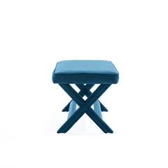 Abigail Double Ottoman Bench in Blue - Ornate Home