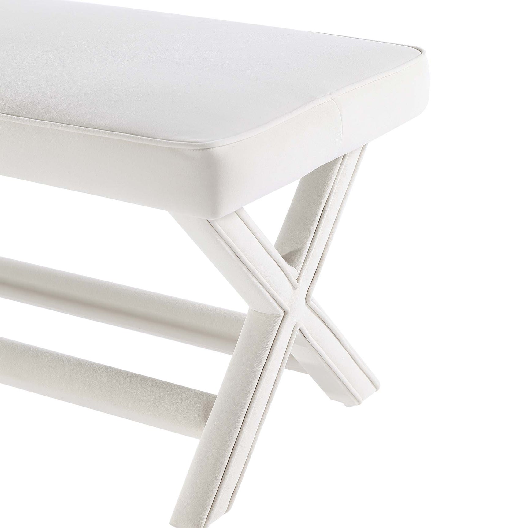 Abigail Double Ottoman Bench in Cream - Ornate Home