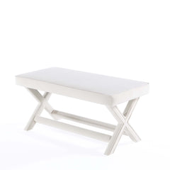 Abigail Double Ottoman Bench in Cream - Ornate Home
