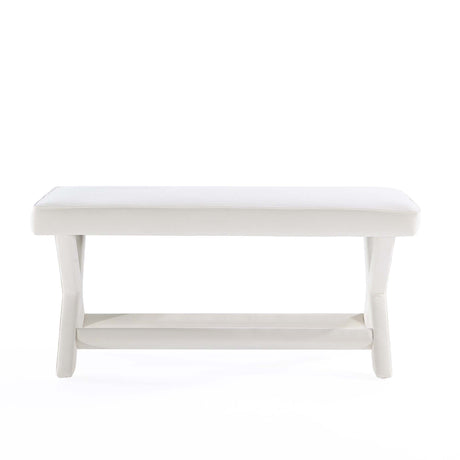 Abigail Double Ottoman Bench in Cream - Ornate Home