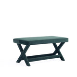 Abigail Double Ottoman Bench in Green - Ornate Home
