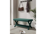 Abigail Double Ottoman Bench in Green - Ornate Home